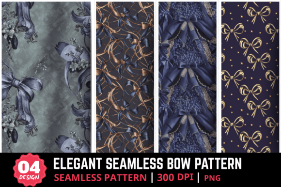 Elegant Seamless Bow Pattern Bundle for Designers