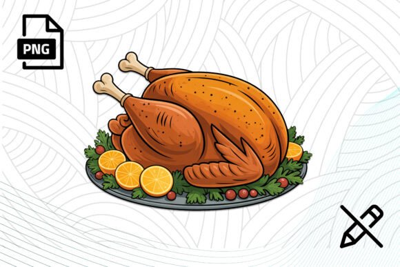 Elevate Designs with Roasted Turkey Thanksgiving PNG