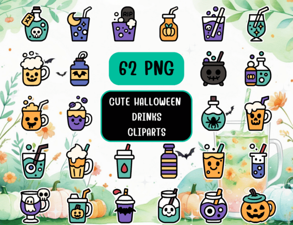 Elevating Seasonal Designs with High-Quality Cute Halloween Drinks Clipart
