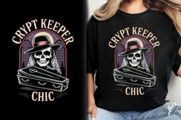 Mastering the Crypt Keeper Chic Scary Skeleton T-Shirt Design for Professional Merchandise