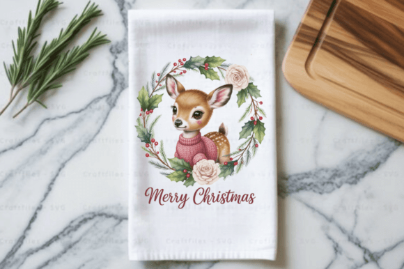 Merry Christmas Kitchen Towel PNG Design: A Practical Asset for Holiday Crafting