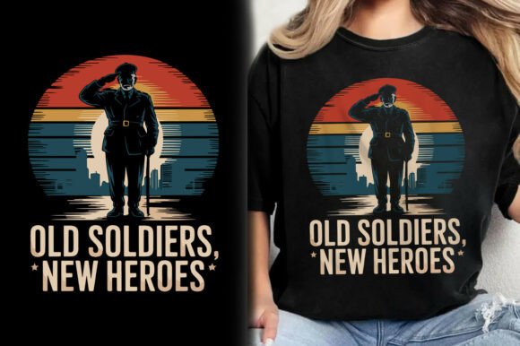 Old Soldiers New Heroes Military T-Shirt Design