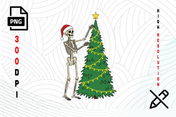 Skeleton Christmas Tree PNG: The Perfect Spooky Twist for Your Holiday Designs