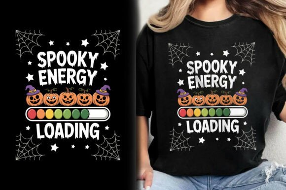 Unleashing Creative Potential with the Spooky Energy Loading Halloween T-Shirt Design